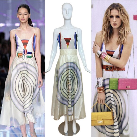FENDI by KARL LAGERFELD 2008 Vintage Runway Silk Dress - Picture 1 of 12